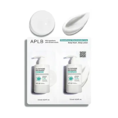APLB Glutathione Niacinamide বডি ওয়াশ ও বডি লোশন মিনি প্যাক 7ml+7ml