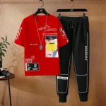 Men's Mesh Fabric T-Shirt and Full Pant Set, 6 Colours