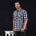 ছেলেদের কটন ফুল স্লিভ চেক শার্ট