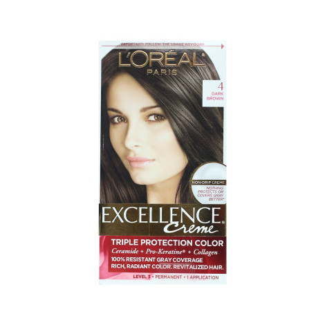 L'Oreal Excellence হেয়ার কালার, শেড 4 Dark Brown