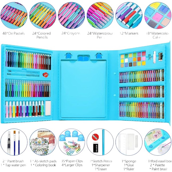 বাচ্চাদের ড্রয়িং আর্ট সেট পেইন্টিং বক্স 208 Pcs