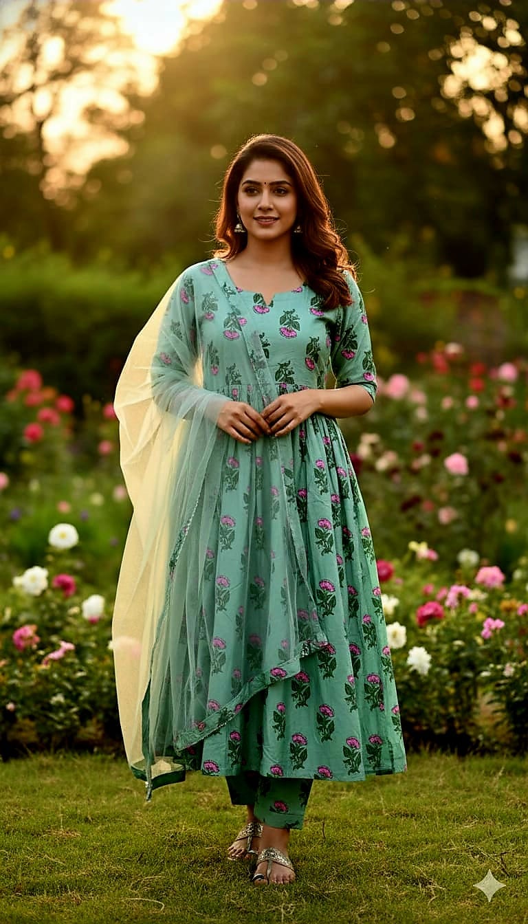 মেয়েদের কটন থ্রি পিস সেট, 6 রংয়ের অপশন