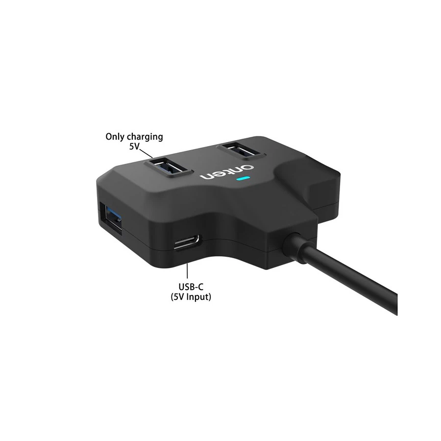 Onten OTN-UCA5311 USB/USB-C to Quad USB & LAN Black Converter