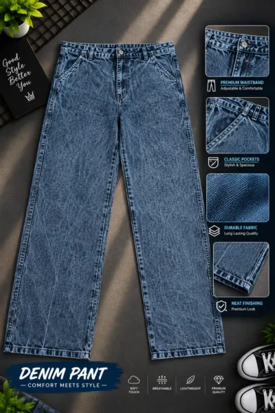 Men's Cargo Pocket Semi Baggy Jeans, 5 Colours