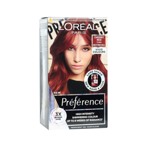L'Oreal Preference Les Vivids শিমারিং হেয়ার কালার 5.664 Cherry Red