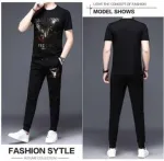 Men's Half Sleeve T-Shirt and Interlock Cotton Jogger Trouser Set