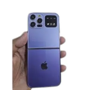 iPhone i15 Pro ফ্লিপ বাটন মোবাইল বেগুনি রঙ (নতুন)