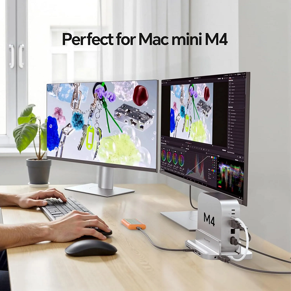 PULWTOP BS212D 9-in-1 Mac mini M4 ডক, SSD এনক্লোজার, HDMI 4K ও USB-C 10Gbps (SSD সঙ্গে দেওয়া নেই)