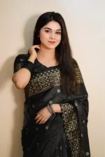 Skin Print Silk Saree with Blouse Piece, 4 Colours