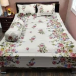King Size Twill Cotton Bedsheet 8 Feet Long, 4 Piece Set