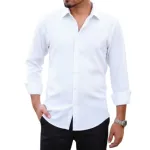 Men's Solid Colour Micro Stitch Fabric Shirt, Sizes M to XL