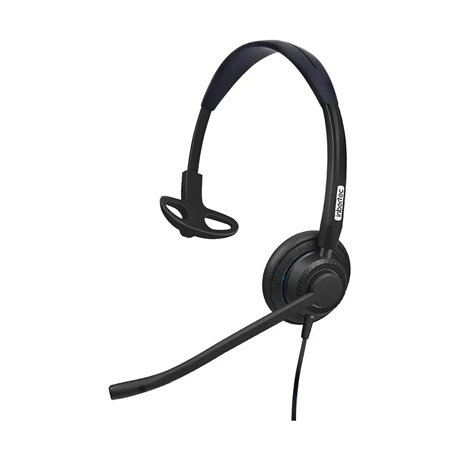 Inbertec UB815M Mono Wired USB Noise Cancelling Headset Black