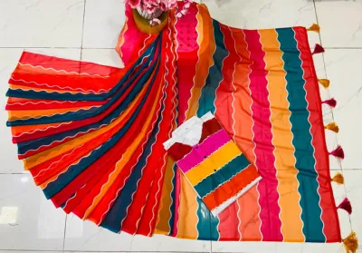 Georgette Embroidery Saree with Dhupian Silk Panjabi, Couple Dress