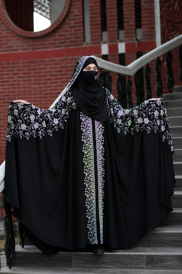 Golap Kaftan Abaya with Hijab and Embroidery Work