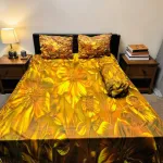 3D Print King Size Bed Sheet Set, 4 Pieces with Pillow Covers