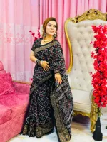 Dhupian Silk Screen Print Saree, 13 Haath, Separate Blouse