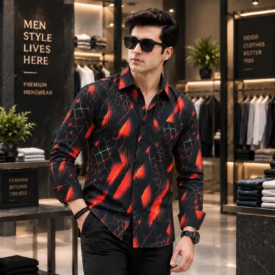 Men's Jafran Fabric Full Sleeve Print Shirt, 6 Colours