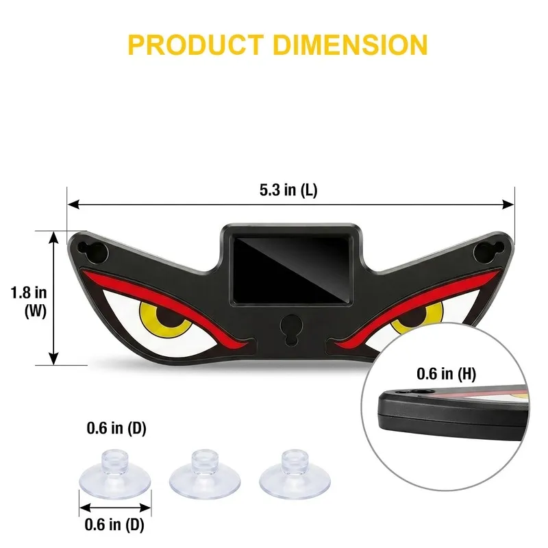 Solar Devil Eyes LED কার/বাইক উইন্ডো লাইট - মোশন সেন্সর ও USB-C চার্জিং