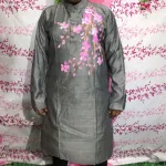 Modern Design Dhupian Silk Panjabi for Men with Hand Print
