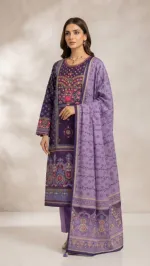 কারচুপির কাজ করা আনস্টিচড থ্রি পিস, টাসেল ওড়না