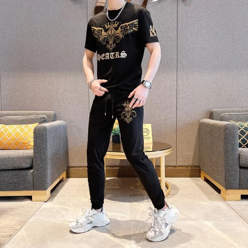 Men's Mesh Jersey Co-Ord Set, Screen Print T-Shirt and Trouser
