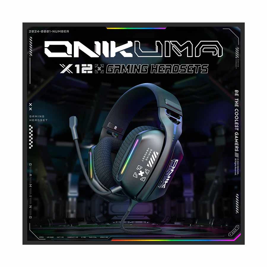 Onikuma X12 RGB Wired Black Gaming Headphone