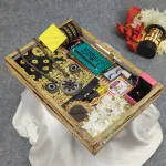 সিল্ক কাতান শাড়ি কম্বো সেট - কালো