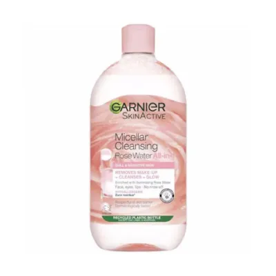 Garnier মাইসেলার ক্লেনজিং রোজ ওয়াটার All In 1, নিষ্প্রভ ও সংবেদনশীল ত্বকের জন্য 700ml