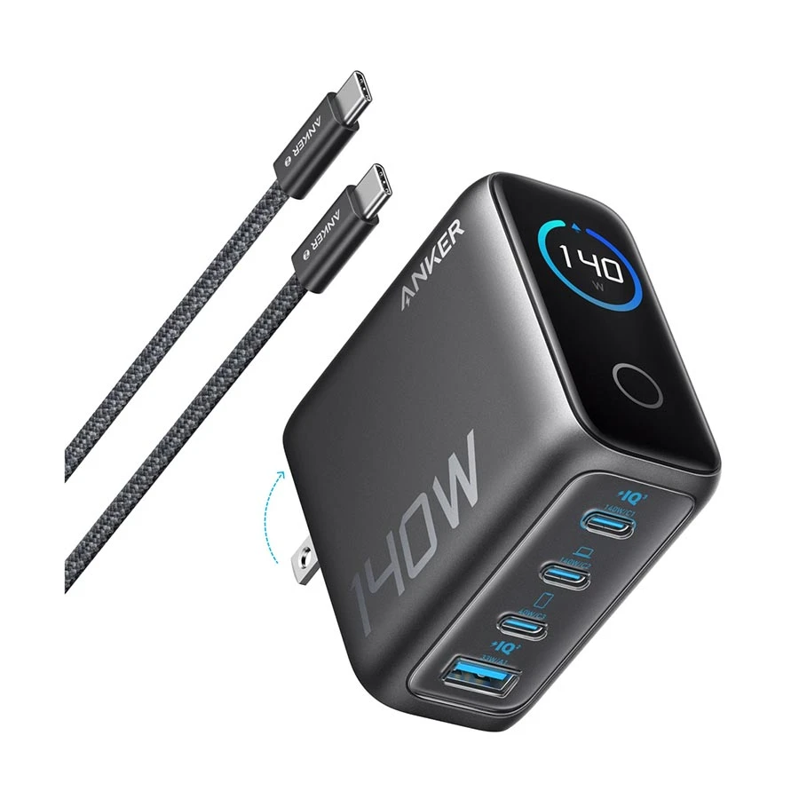 Anker B2697 140W 4-Port PD 3.1 Charger with USB-C Cable Dark Gray (US)