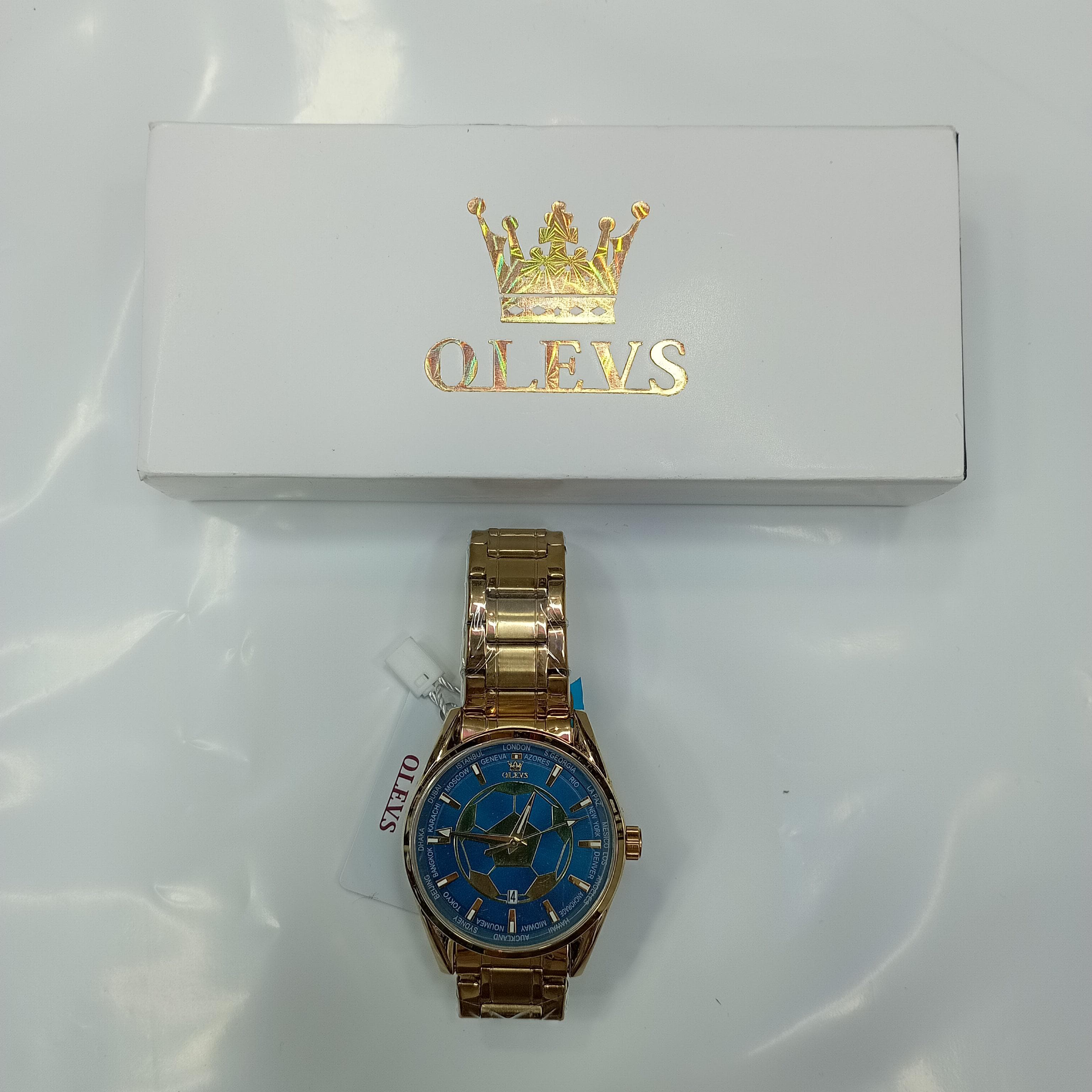 OLEVS 9949 ফুটবল ডায়াল ছেলেদের বিজনেস স্পোর্ট কোয়ার্টজ ঘড়ি
