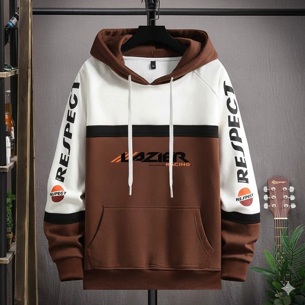 Men's Winter Hoodie, 320 GSM Cotton, Chest 38 to 42 Inch, 4 Colours