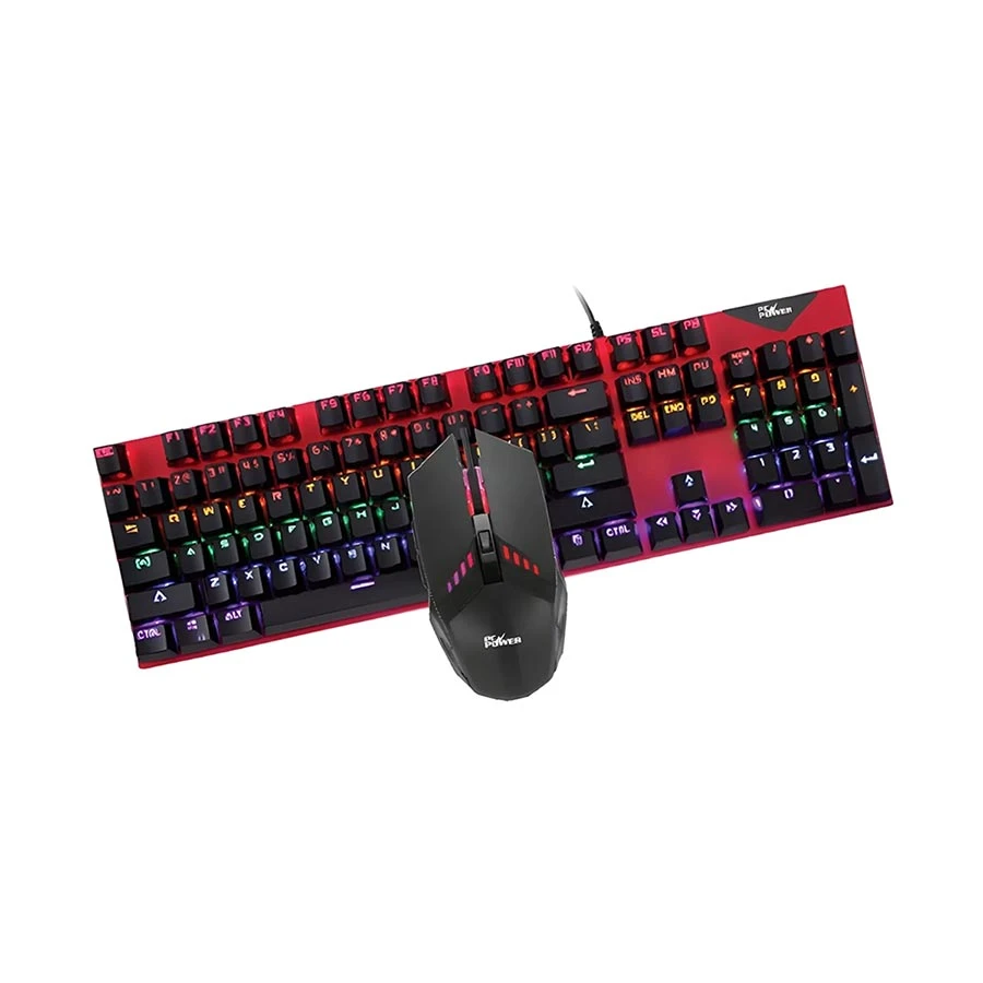 PC Power Flare Combo Red Switch RGB Mechanical Keyboard & Mouse