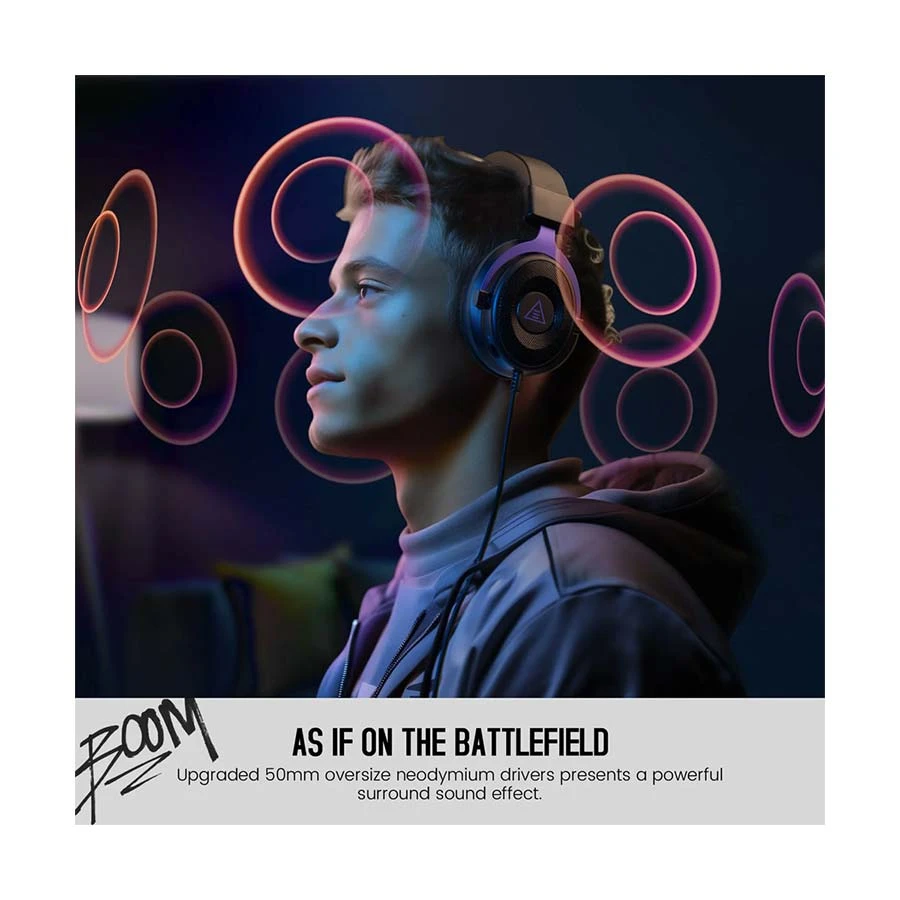EKSA E900 Purple Wired Over-Ear Gaming Headphone