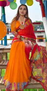 Weightless Soft Silk Saree with Sequin Dollar Work and Tassels