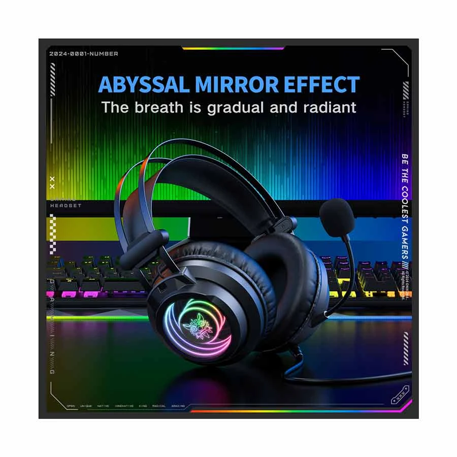 Onikuma X80 RGB Wired Black 7.1 Surround Sound Gaming Headphone