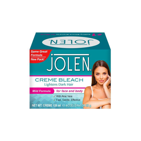 Jolen Creme Bleach Lightens Dark Hair Mild Formula 125ml (UK)