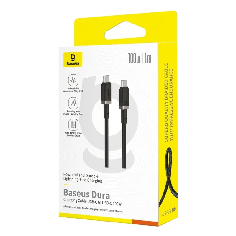 Baseus Dura USB-C to USB-C 100W চার্জিং ক্যাবল, 1 মিটার