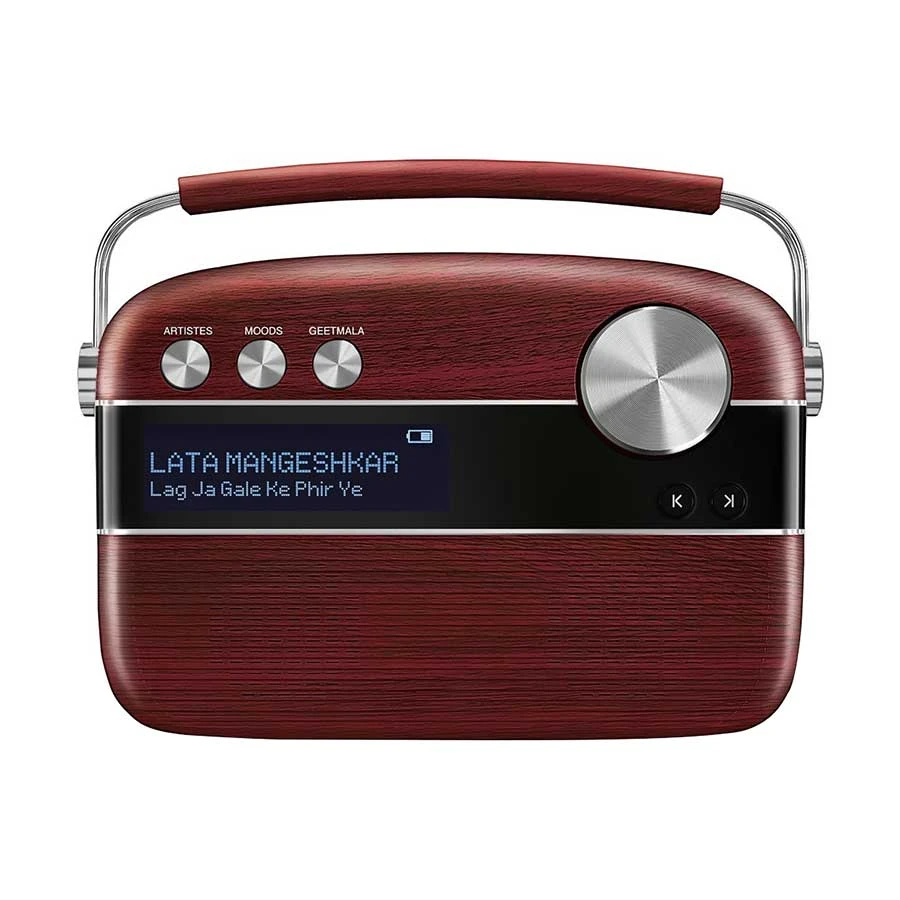 Saregama Carvaan Hindi 5000 Song Portable Music Player Cherrywood Red