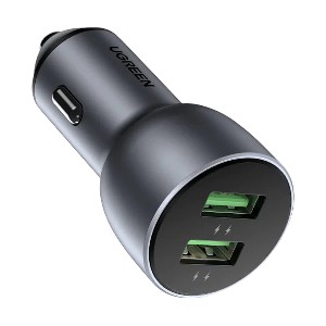 Ugreen CD213 36W দুইটি USB পোর্ট QC 3.0 ডার্ক ব্লু কার চার্জার