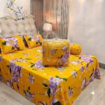 5 Piece Twill Cotton Comforter Set with King Size Bed Sheet