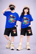 Kids' 200 GSM Drop Shoulder Tee and Pant Set, Sizes 2-3Y and 4-5Y