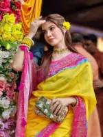 ডিজিটাল প্রিন্ট শাড়ি 12 হাত, ব্লাউজ পিস ছাড়া, 4 রং