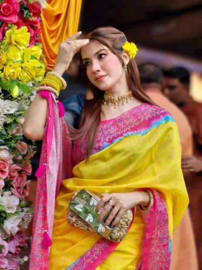 ডিজিটাল প্রিন্ট শাড়ি 12 হাত, ব্লাউজ পিস ছাড়া, 4 রং