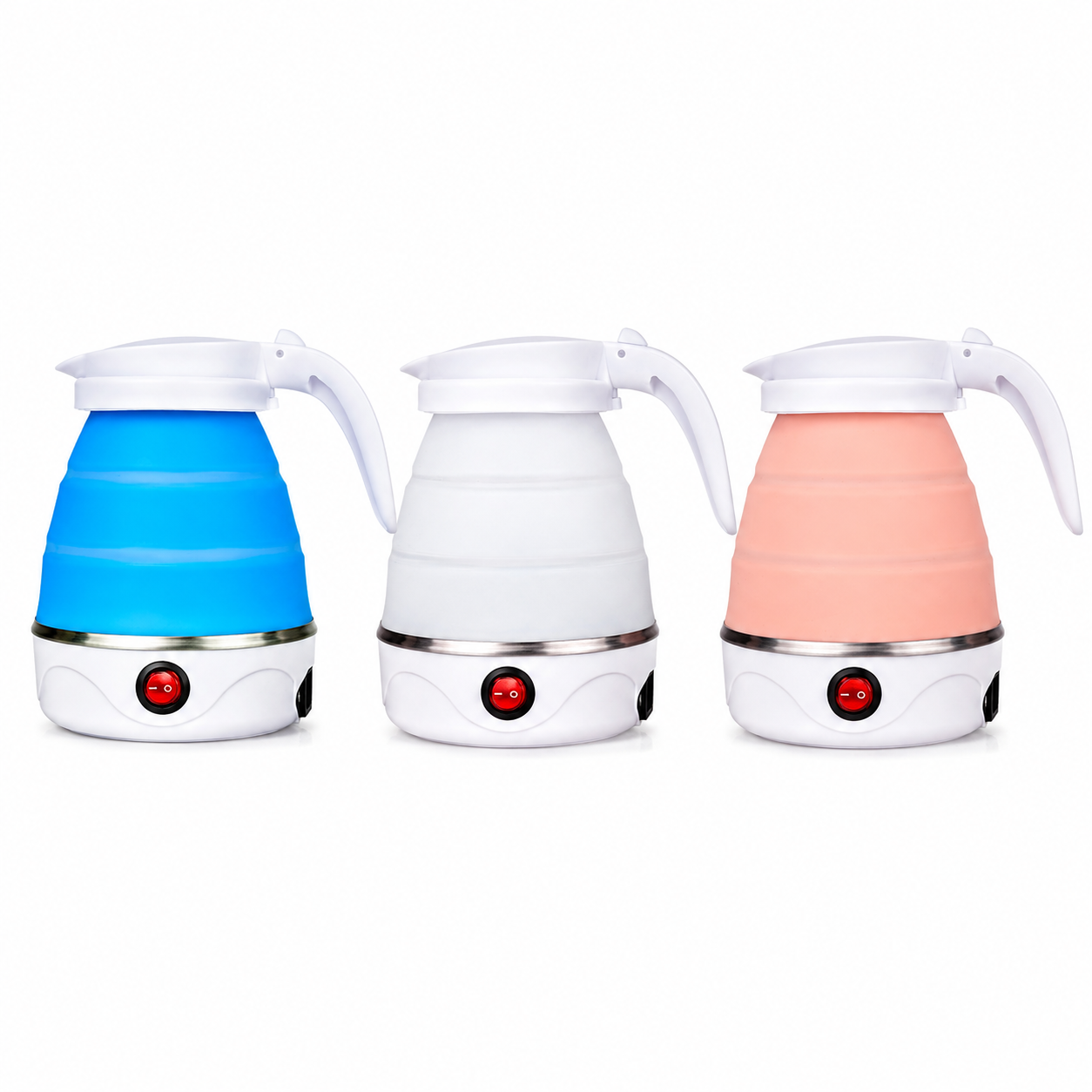 ট্রাভেলিং ফোল্ডিং কেটলি 600ml – পোর্টেবল সিলিকন ইলেকট্রিক ওয়াটার বয়লার