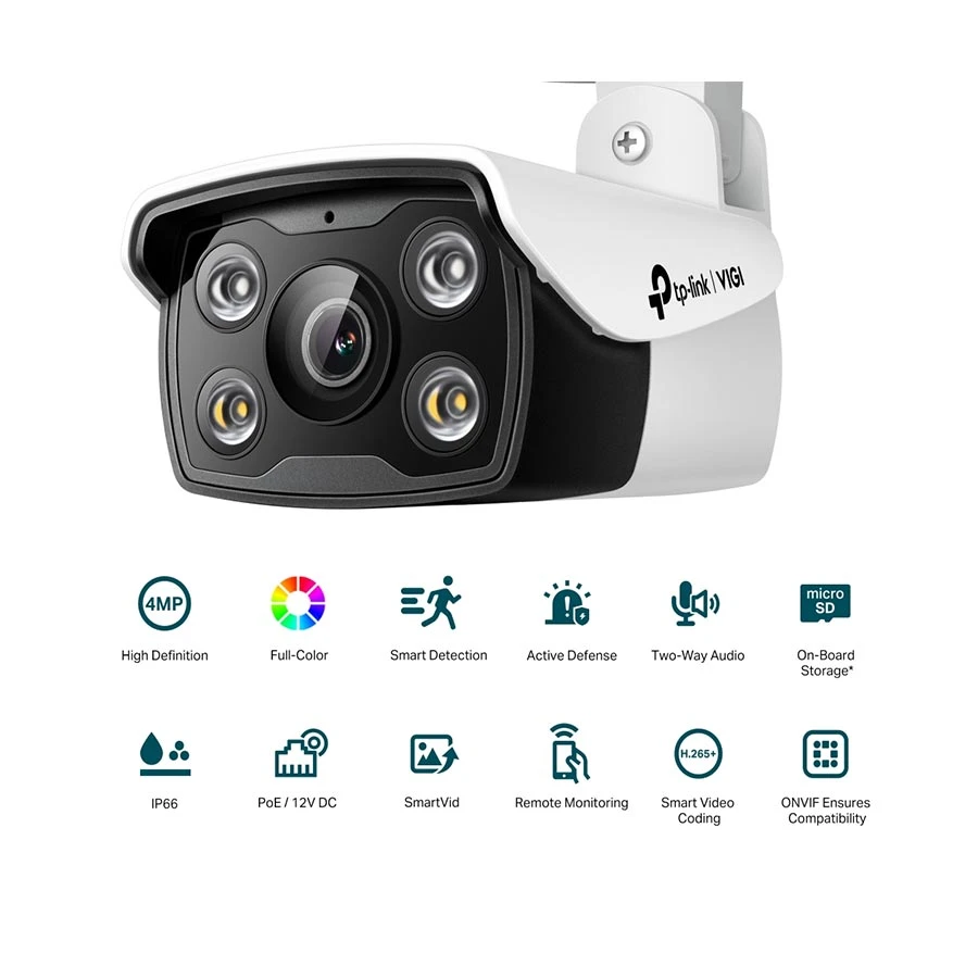 TP-Link VIGI C340 V2 (4mm) (4.0MP) Full-Color Outdoor Bullet IP Camera
