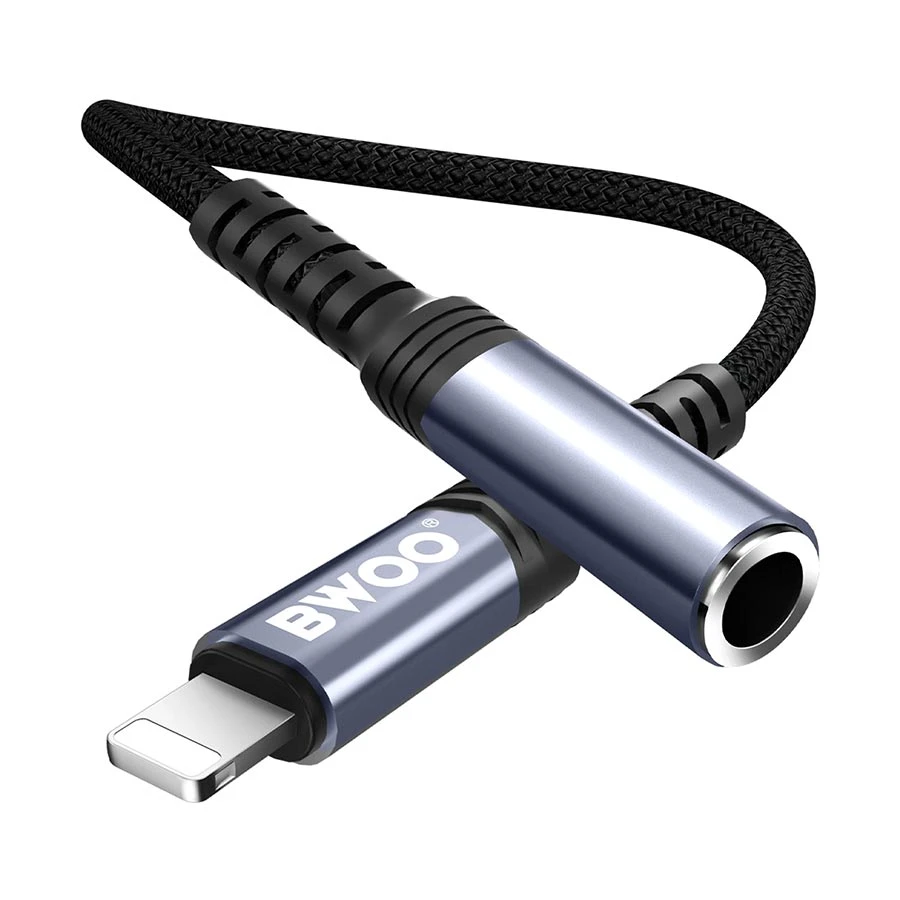 Bwoo BO-BZ48 Lightning Male to 3.5mm Female Audio Converter Black