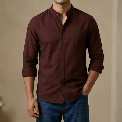 ছেলেদের ব্যান কলার কটন শার্ট