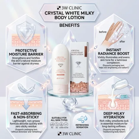 3w Clinic Crystal White মিল্কি বডি লোশন 150g