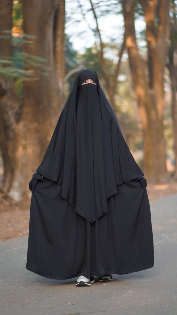 মুসলিমা ফুল সেট বোরকা নিকাবসহ, চেরি কাপড়, 5 রং