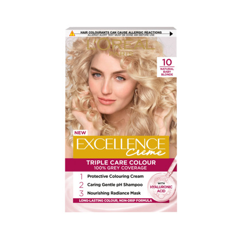 L'Oreal Excellence Creme ট্রিপল কেয়ার হেয়ার কালার - 10 Natural Baby Blonde